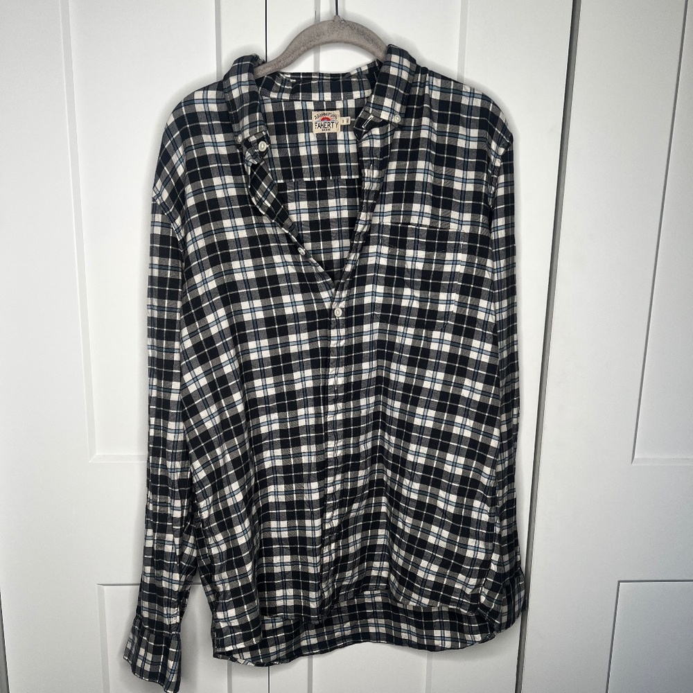 Faherty Plaid Button Down Shirt Men's Size Large